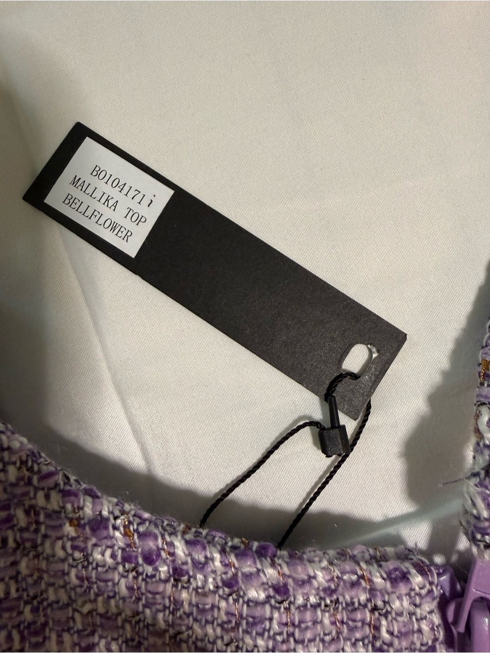 Steve Madden Lavender Tweed Crop Top NWT Small Square Neck Sleeveless - Picture 6 of 10